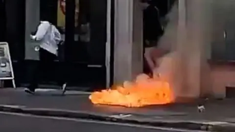 There's been an electrical fire underneath a pavement in the West End. The London Fire Brigade said it 24 calls were made to 999.