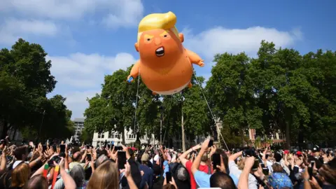 PA The Trump blimp in Parliament Square