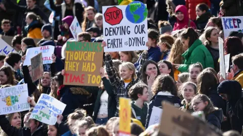 Getty Images Climate protest in Edinburgh