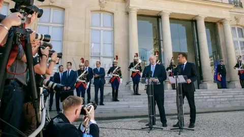 EPA Boris Johnson and Emmanuel Macron