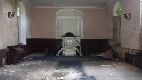 Melanie Hamill Inside Quarry Hill Church before renovations