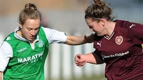 Hibs v Hearts in the 2019 SWPL Cup