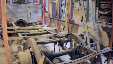 Transport Museum Wythall Bus part-way through its restoration