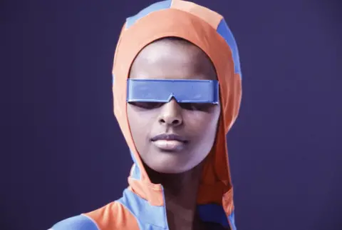 Getty Images A model at Issey Miyake's Ready-to-Wear, Spring-Summer 1994 collection show in Paris, France