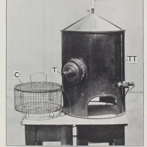 RHS Lindley Collections The copper boiler used for experiments
