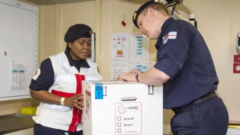 MoD Vaccines being transported to Tristan da Cunha