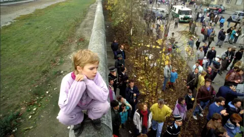 Getty Images The destruction of the Berlin Wall, Germany, 11 November 1989