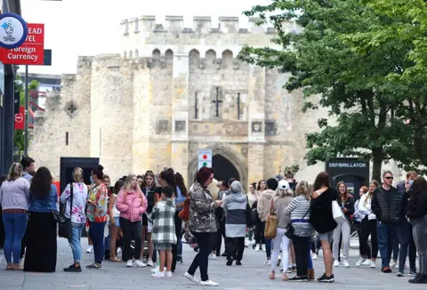 Alamy Live News Shoppers in a high street in Southampton