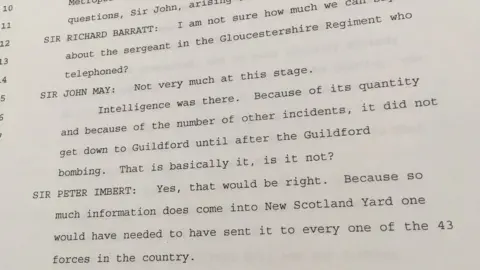 National Archives Transcript of Sir Peter Imbert's hearing at the John May inquiry