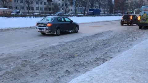 Natalya Vakhlova Frozen St Petersburg street scene, January 2019