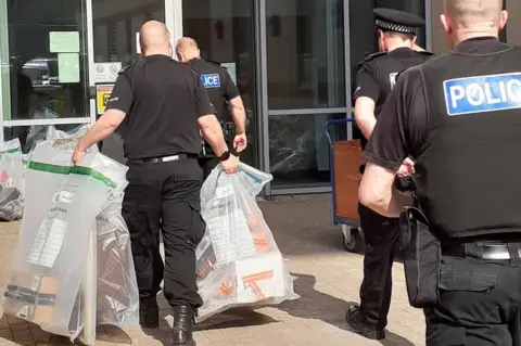 Kent Police Material seized during early-morning raids