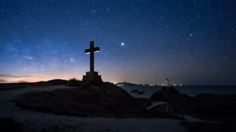 Mathew Browne Llanddwyn church at night