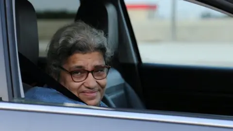 Reuters Laila Soueif, the mother of jailed British-Egyptian activist Alaa Abdel Fattah, waits outside Wadi al-Natroun prison on 9 November 2022