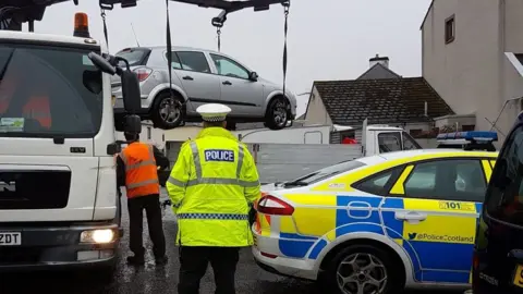 Police Scotland Car being seized