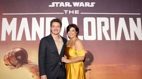 Getty Images Gina Carano and Pedro Pascal