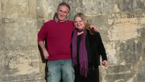 Family photo A photograph as Steve and Su as a middle aged couple.