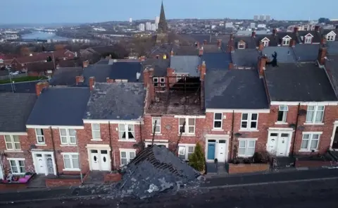 PA Media A house on Overhill terrace in Bensham, Gateshead