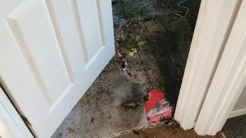 Family photo Carpets and floorboards and wallpaper had to be replaced