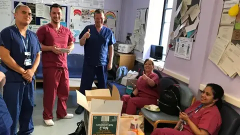 Peter Dutch The group helped deliver food to NHS workers.