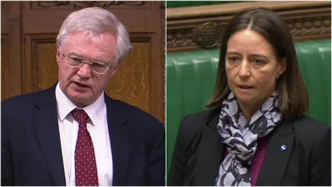 UK Parliament Tory MP David Davis and the SNP's Carol Monaghan