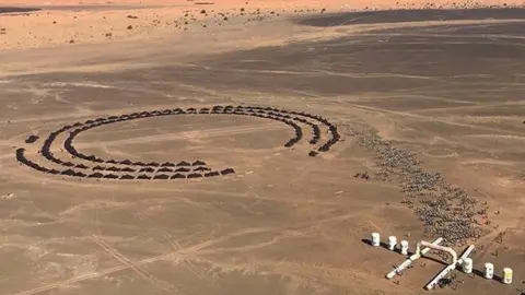 Marathon des Sables Overhead shot of the Marathon des Sables overnight camp