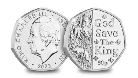 IOM Government One coin featuring the national anthem and the Kings' beasts