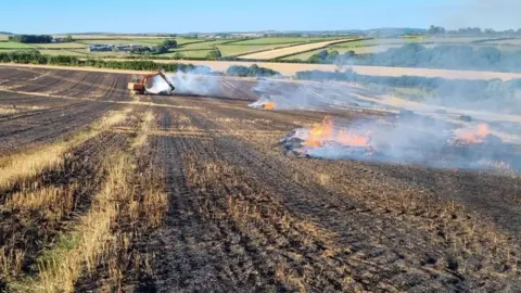 Cornwall Fire & Rescue Service Burning field