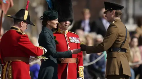 PA Wire/Andrew Matthews Duchess of Cambridge at St Patricks Day ceremony