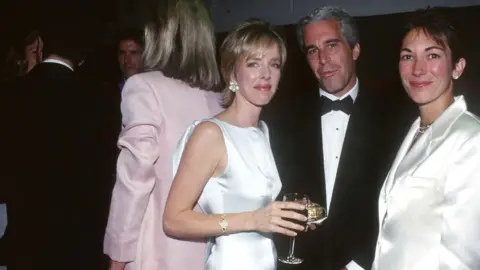 Getty Images Mack, Jeffrey Epstein and Ghislaine Maxwell at a social event in 1995 in New York