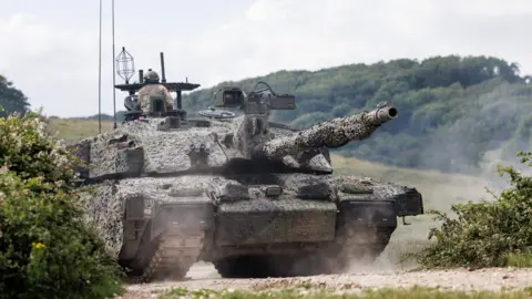 Challenger 2 tank on Lulworth Range., Dorset