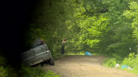 BBC Picture of a man at the site of the rave