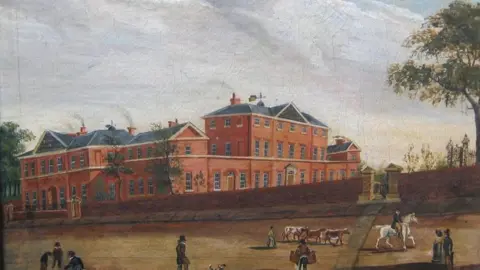 University of Leicester A painting of the county asylum