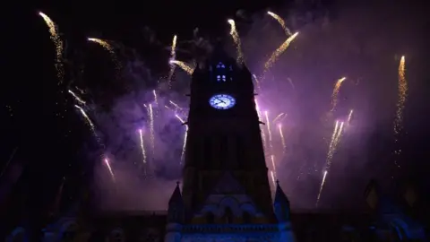 Getty Images Fireworks display Manchester