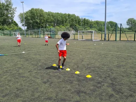 Carl in his PE lesson
