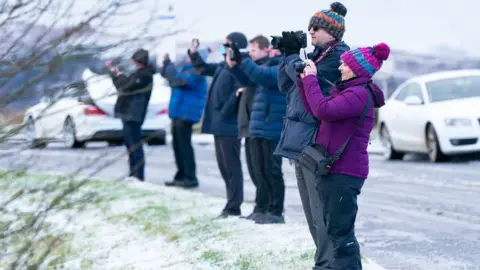 PA Media onlookers at Hunterston B