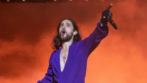 Getty Images Jared Leto singing.