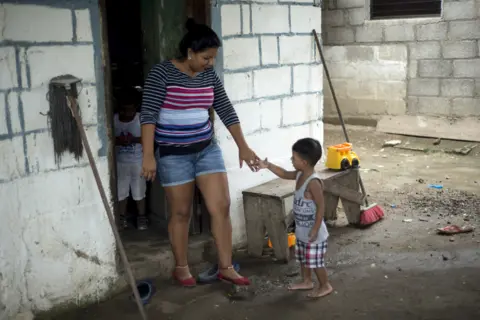 Encarni Pindado Sirly with her nephew Yeremi