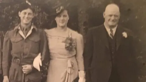 Linda Withey Frederick Everton (right) at the wedding of his daughter Joan to Arthur
