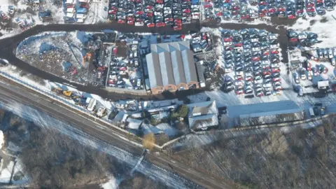 Albert Looms Aerial photo of breakers yard