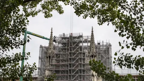 EPA Work on top of Notre-Dame Cathedral, in Paris, France, 08 June 2020