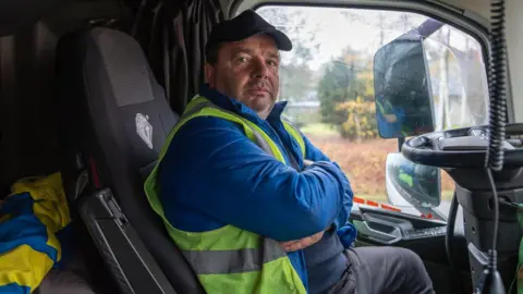 BBC/Matthew Goddard Ukrainian Lorry driver Stanislav