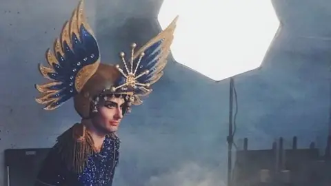 Curtis Brown Seiriol Davies recreated one of Paget’s most outlandish costumes for his show How To Win Against History