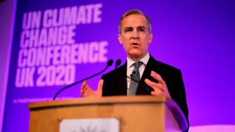 Getty Images Mark Carney makes a keynote address to launch the private finance agenda for the 2020 United Nations Climate Change Conference in London