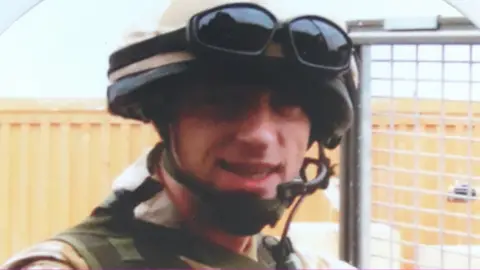 Viv Johnston Danny Johnston in combat gear