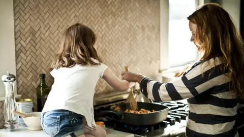 Getty Images Stock photo of a mother and daughter cooking on a gas cooker