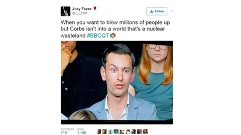 Twitter Joey Fazza: "When you want to blow millions of people up but Corbs isn't into a world that's a nuclear wasteland."