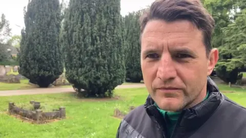 Graham McKechnie/BBC Saints coach Phil Dowson at Dallington Cemetery