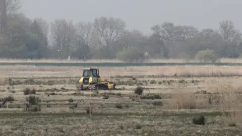 Suffolk Wildlife Trust/Steve Aylward Machinery ready to begin work on reserve creation