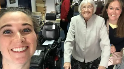 Olivia Rowlands Olivia with her Gran and cousin