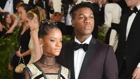 Getty Images Letitia Wright and John Boyega